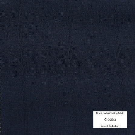 C005/3 Vercelli VIII - 95% Wool - Xanh đen Caro ẩn
